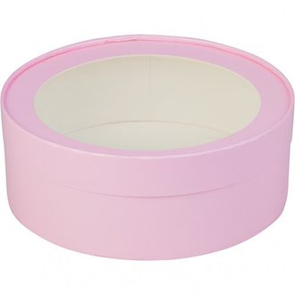 Коробка круглая для зефира, печенья с/о (розовая), Д160*70мм