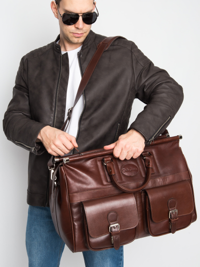 Кожаный саквояж Fabriano premium brown (арт. 4008-53)