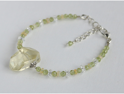 Сборка комбинированного браслета из камней на резинке, от 500 руб. (№22933)