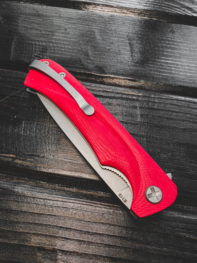 Складной нож Чиж плюс сталь К 110, рукоять G10, цвет красный