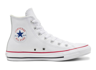 Кеды кожаные Converse Chuck Taylor All Star белые высокие