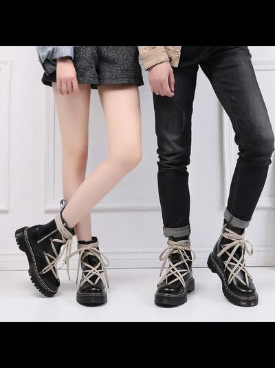 DR MARTENS RICK OWENS 1460 PENTAGRAM BOOTS DOUBLE STITCHING