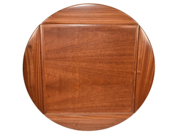 Drop Leaf Sapele Veneer Table Top with Sapele Wood Edge