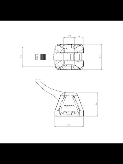 Стопор фаловый одинарный Spinlock SUA/1 для тросов Ø6-10мм до 400кг