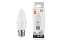 Gauss Elementary Свеча E27 12W(950lm) 3000K 2K матов., пластик 30212