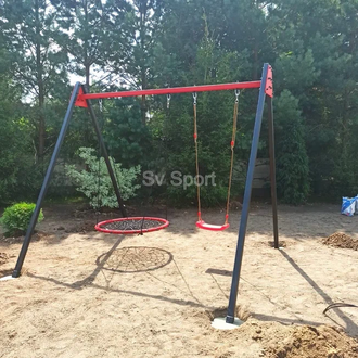 Уличные качели  3м (гнездо d 1м + качели пластиковые) УК143