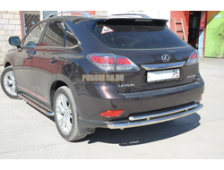 Защита заднего бампера двойная d60/42 для Lexus RX270/RX350/RX450h  (2009-2015)