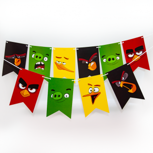 Гирлянда Флажки, Angry Birds, 180 см