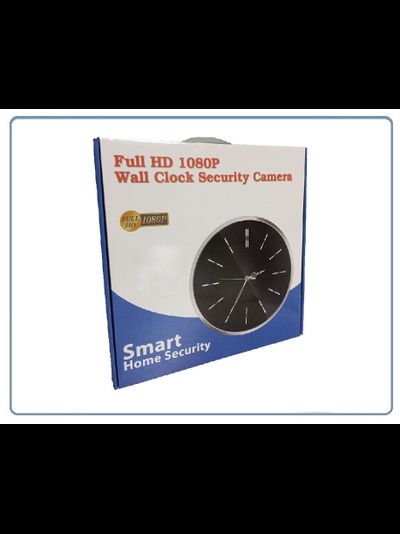 IP видеоняня WiFi/LAN (Настенные часы  чёрные, круглые) с аккумулятором и с DVR, Full HD 2 Mp (HDSmartIPC)
