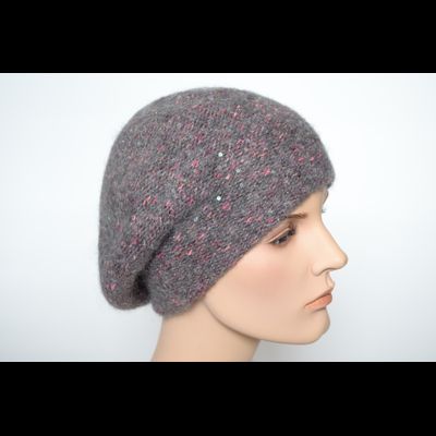Vizio Италия 6926 берет с украшением серый с розовым