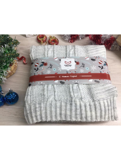 Плед вязаный "Косы"