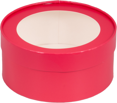 Коробка круглая для зефира, печенья с/о (красная), Д160*70мм