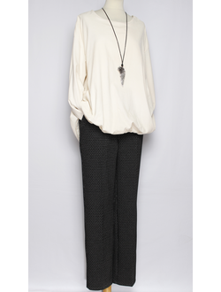 Рубашка "Вельвет с трикотажем"  молочная до р.54