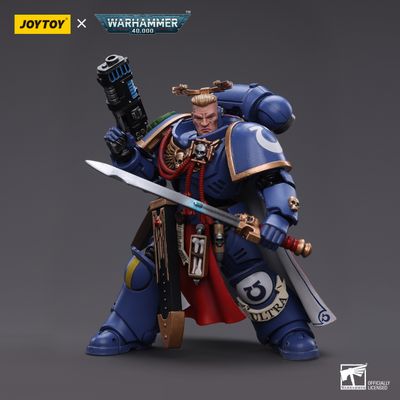 Примарис капитан Ультрамаринов (Warhammer 40k) - КОЛЛЕКЦИОННАЯ ФИГУРКА 1/18 Ultramarines Primaris Captain with Power Sword and Plasma Pistol (JT6441) - JOYTOY