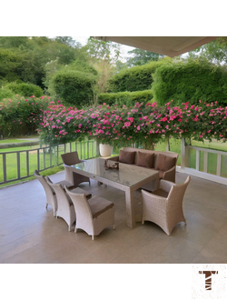 Обеденная группа Кипр на 8 персон с диваном