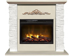 Электрокамин Malta SL белый камень с очагом Magic 24