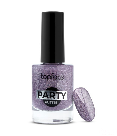 Topface Лак для ногтей сияющий PT106  "Party Glitter Nail". Тон 110 сиреневый