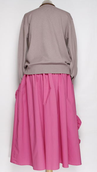 ЮБКА НАРЯДНАЯ ХЛОПОК "АППЛИКАЦИИ ЦВЕТЫ " фуксия до р.54