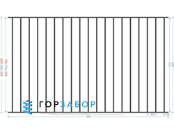 Металлический сварной забор SZ15-03 из профильной металлической трубы ГОРЗАБОР