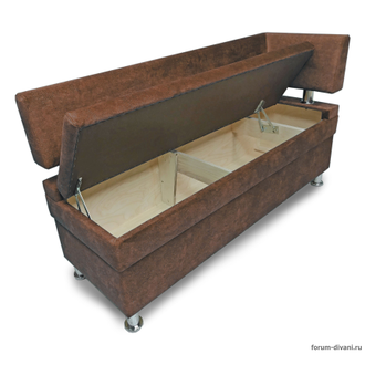 Кухонный ДИВАН "ФОРУМ-4" с боковой спинкой, Коричневый Правый