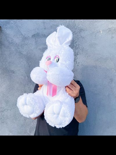 Плюшевый заяц 75 см белый