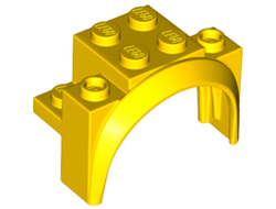 Vehicle, Mudguard 4 x 2 1/2 x 2 1/3 with Arch Round, Yellow (18974 / 6112240 / 6329866)