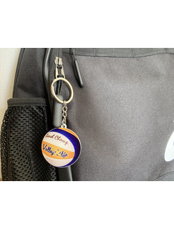 Брелок металлический двусторонний плоский "Мяч пляжный"