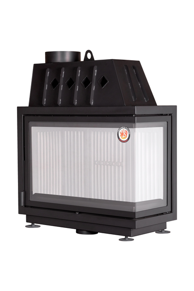 Каминная топка Альфа 1000 RB (черный ) / R (белый шамот) два стекла правая, Экокамин (Россия)