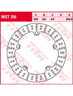 Тормозной диск передний TRW MST356 для мотоциклов BMW F800, K - R/R - R/R - RS/R - RT 1200