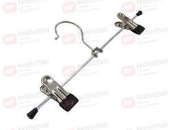 A017 (8882) Вешалка металлическая с зажимами хромированная черная 300 мм