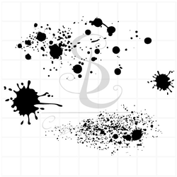 Штамп фоновый с кляксами и брызгами