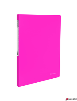 Папка с металлическим скоросшивателем и внутренним карманом BRAUBERG «Neon», 16 мм, розовая, до 100 листов, 0,7 мм. 227466