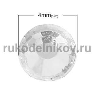термостразы плоская спинка ss16 (4 мм), бесцветные, материал-стекло, 3 гр/уп