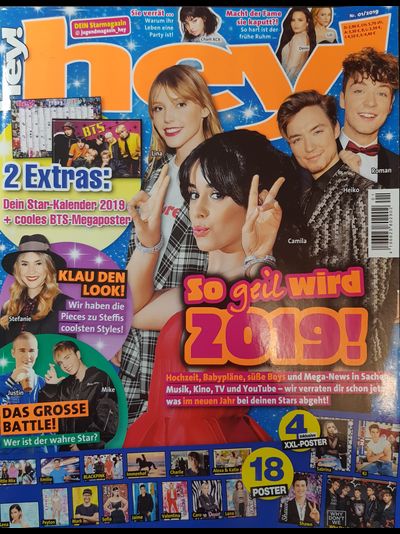 HEY! Magazine Issue 1 2019 Camila, Lina, Heiko, Roman, BTS, Justin Biber,  Shawn Mendez, Why Dont We
