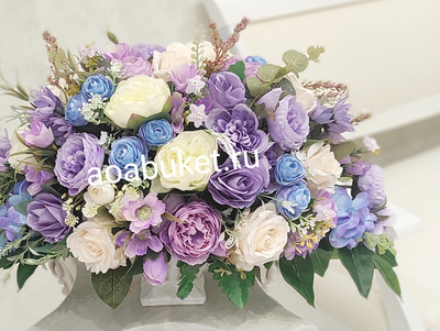 Композиция из искусственных цветов - Лиловое небо № МС028 - Купить на сайте АОАБУКЕТ