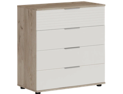 Комод Джулия, крафт серый, белый глянец