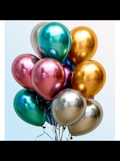 шар с гелием 12"/30 см "хром"
