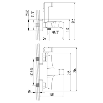 Смеситель для биде Unit LM4518C