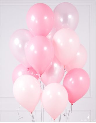 Связка из 15 воздушных шаров принцессы(нежно-розовые)