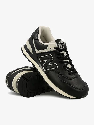 New Balance 574 Leather Black женские