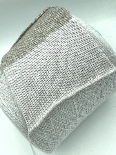 Filati Biagioli Modesto art. GINKO (филати биаджиоли модесто арт. гинко), состав: 46% WS кашемир, 27% SETA шёлк, 27% LINO лён, Nm. 2150 м в 100 гр. жемчужный серый