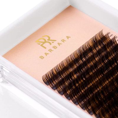 Ресницы коричневые BARBARA «ТЁМНЫЙ ШОКОЛАД» - Одна длина (16 линий)