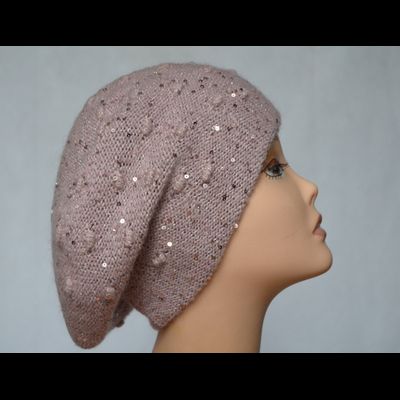 Розовый женский вязаный берет Vizio Италия 4971
