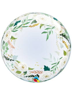 П BUBBLE DECO 24" Розы белые (модификация 1)