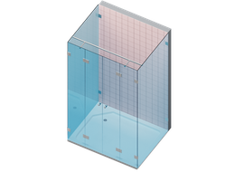 GT-32 Стеклянная угловая душевая кабина с двумя дверьми
