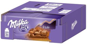 Шоколад Milka Triple Caramel 90гр (20 шт)