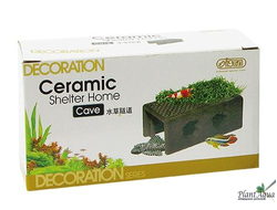 ISTA Shelter Home Cave - Керамическая площадка с сеткой из нержавеющей стали для культивации растений и укрытие для рыб и креветок