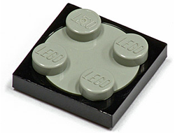 Turntable 2 x 2 Plate with Light Gray Top 3680 / 3679, Black (3680c01)