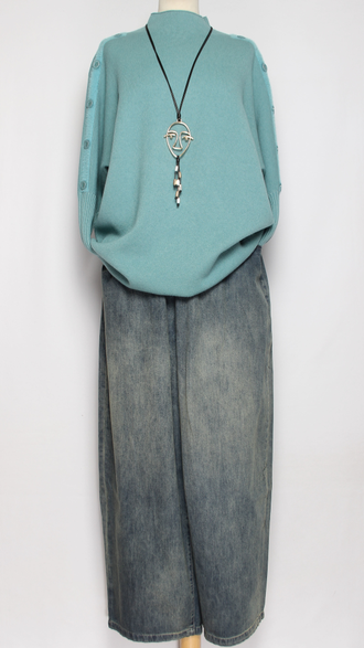 Джинсы "ШИРОКИЕ" серо-голубые р.32-42 (от 48 до 58)