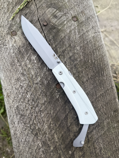 Складной нож Wild West сталь AUS 10, рукоять G10, цвет белый рельеф